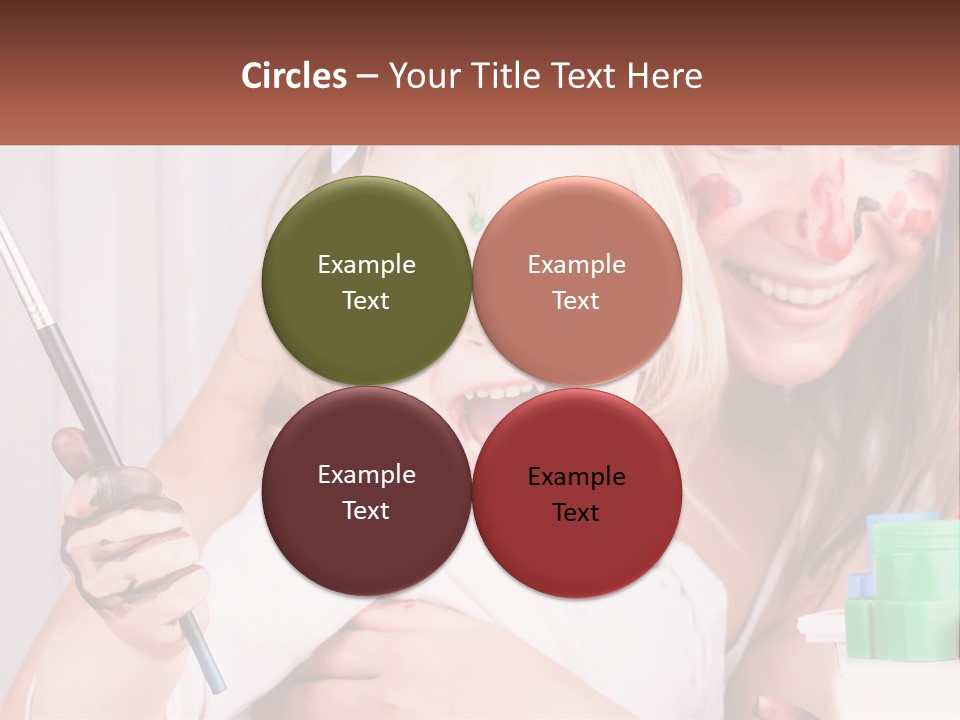 A Woman Holding A Child With Paint All Over Her Face PowerPoint Template
