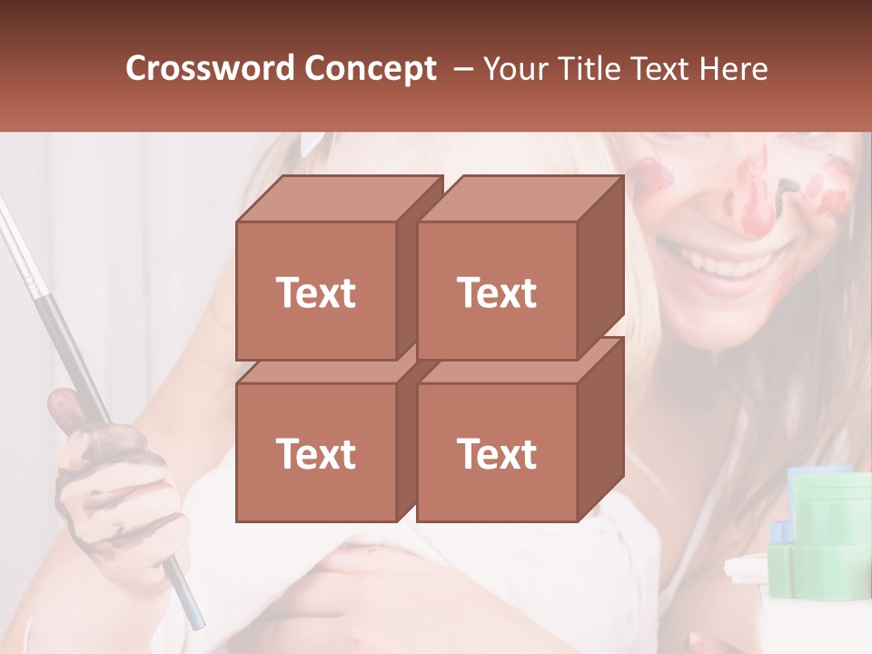 A Woman Holding A Child With Paint All Over Her Face PowerPoint Template