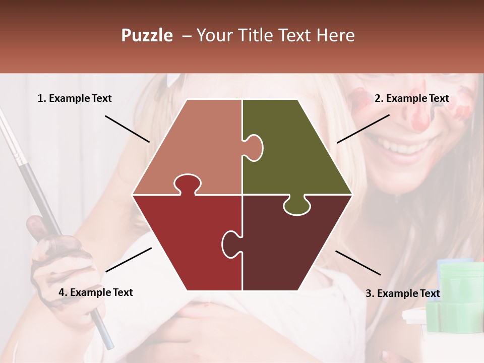 A Woman Holding A Child With Paint All Over Her Face PowerPoint Template