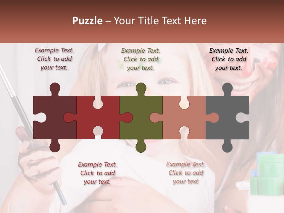 A Woman Holding A Child With Paint All Over Her Face PowerPoint Template