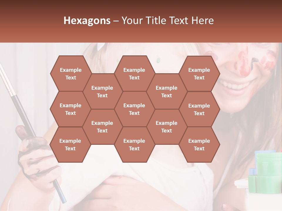 A Woman Holding A Child With Paint All Over Her Face PowerPoint Template