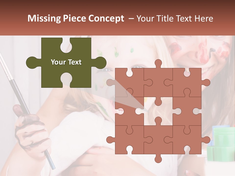 A Woman Holding A Child With Paint All Over Her Face PowerPoint Template