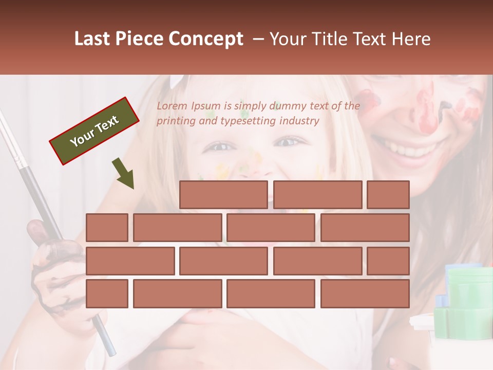 A Woman Holding A Child With Paint All Over Her Face PowerPoint Template