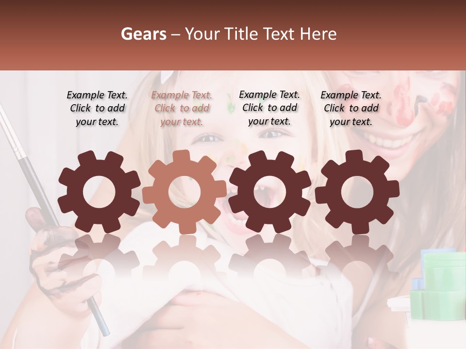 A Woman Holding A Child With Paint All Over Her Face PowerPoint Template