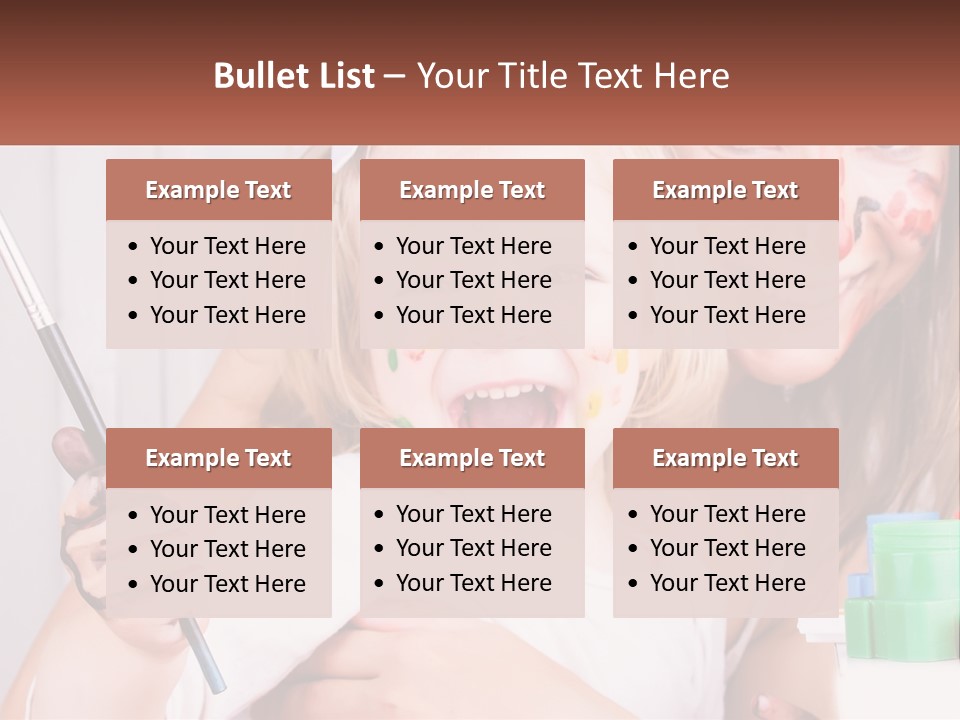 A Woman Holding A Child With Paint All Over Her Face PowerPoint Template