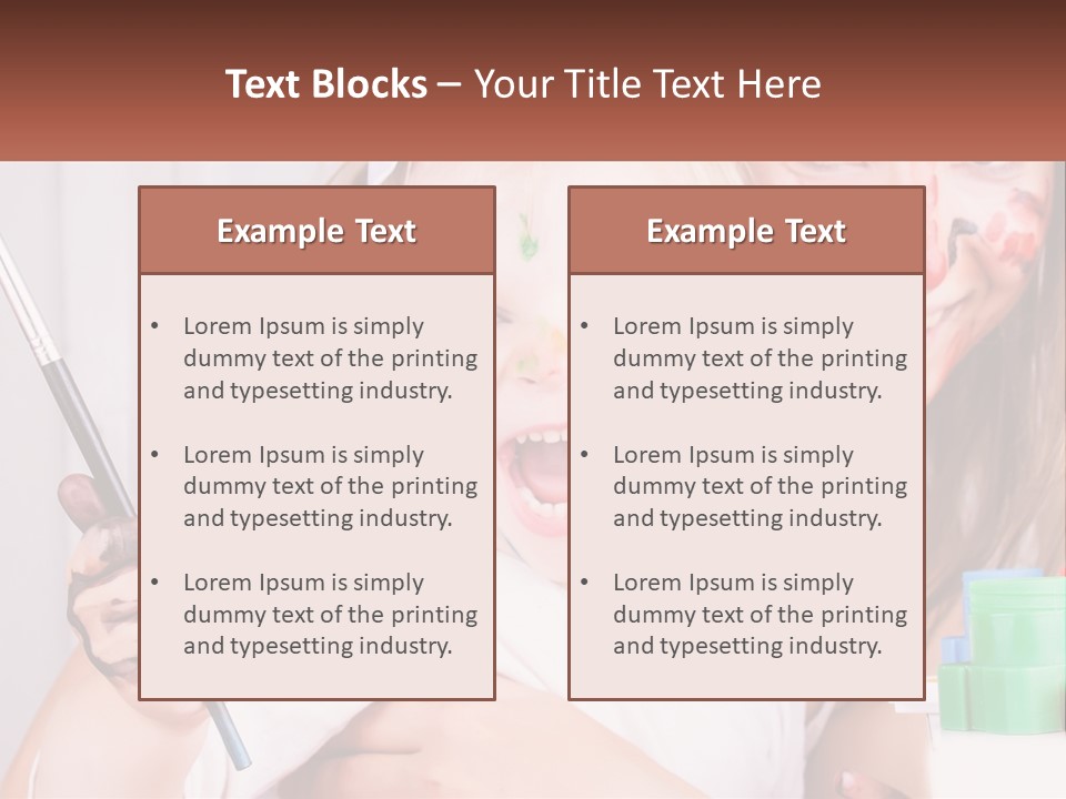 A Woman Holding A Child With Paint All Over Her Face PowerPoint Template