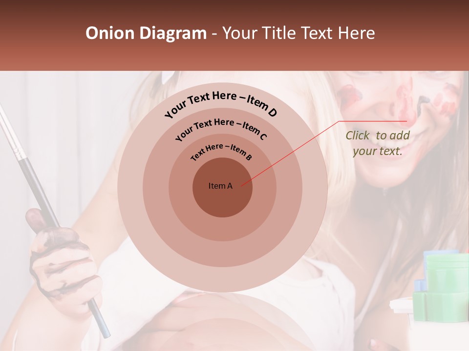 A Woman Holding A Child With Paint All Over Her Face PowerPoint Template