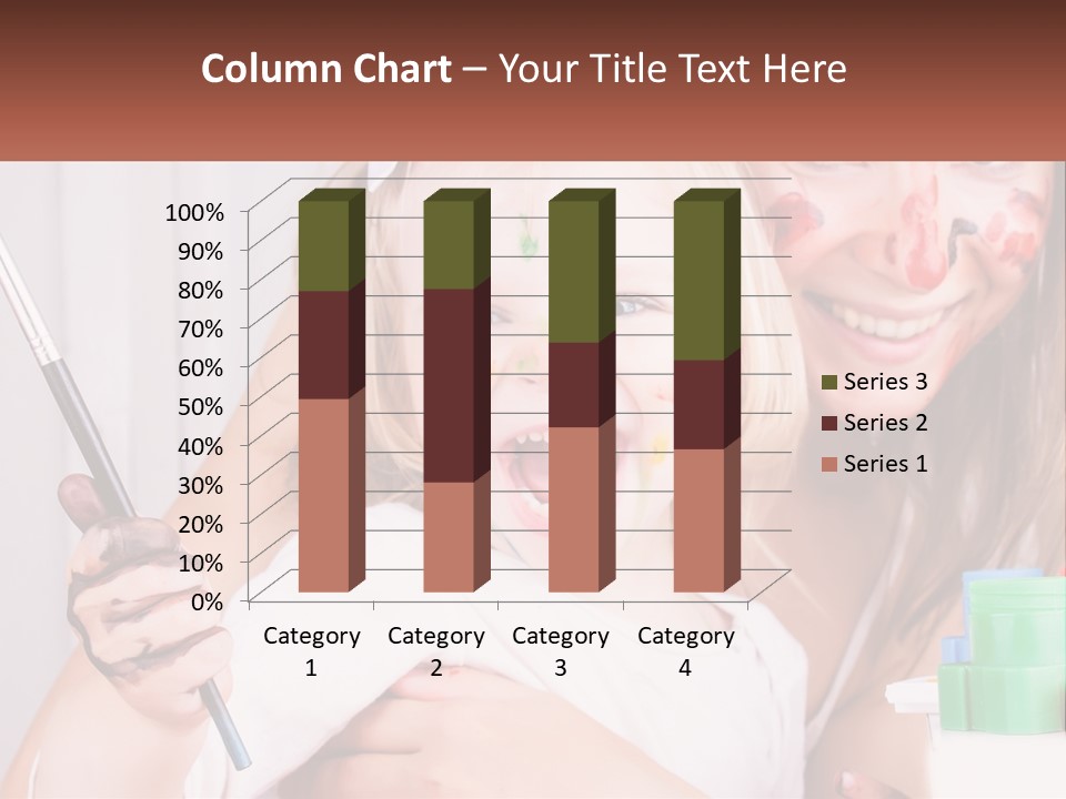 A Woman Holding A Child With Paint All Over Her Face PowerPoint Template