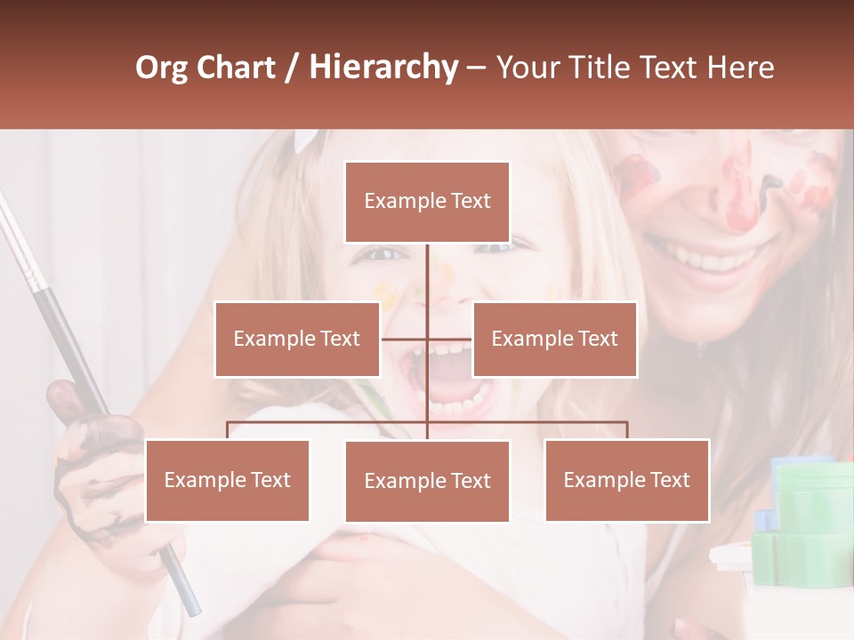 A Woman Holding A Child With Paint All Over Her Face PowerPoint Template