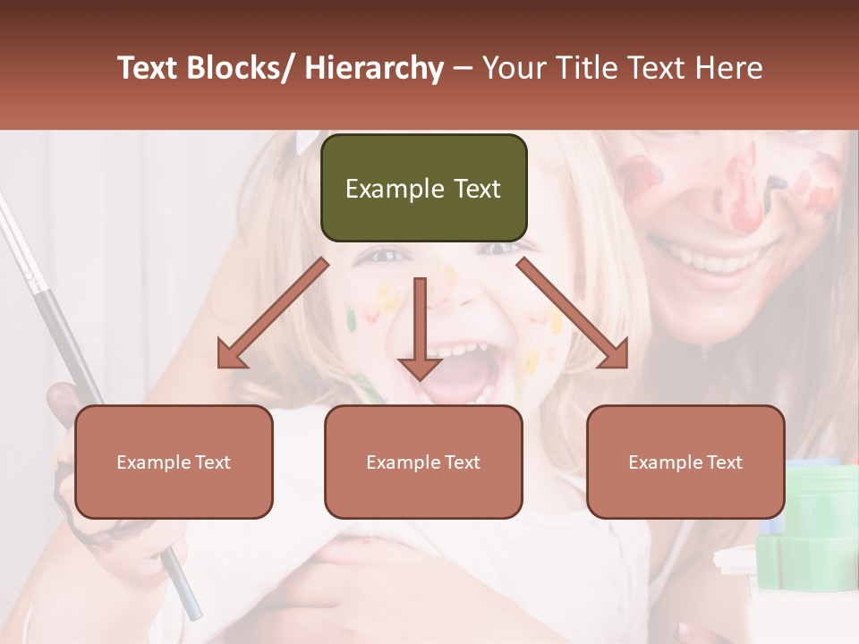 A Woman Holding A Child With Paint All Over Her Face PowerPoint Template