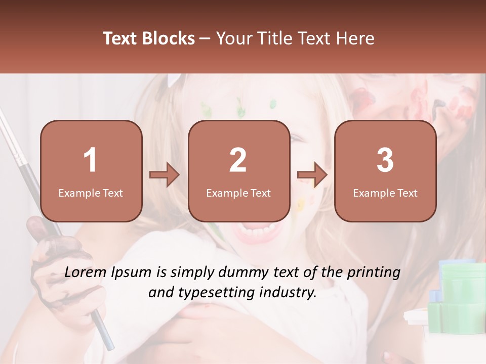 A Woman Holding A Child With Paint All Over Her Face PowerPoint Template