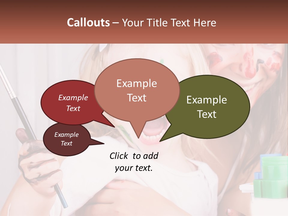 A Woman Holding A Child With Paint All Over Her Face PowerPoint Template