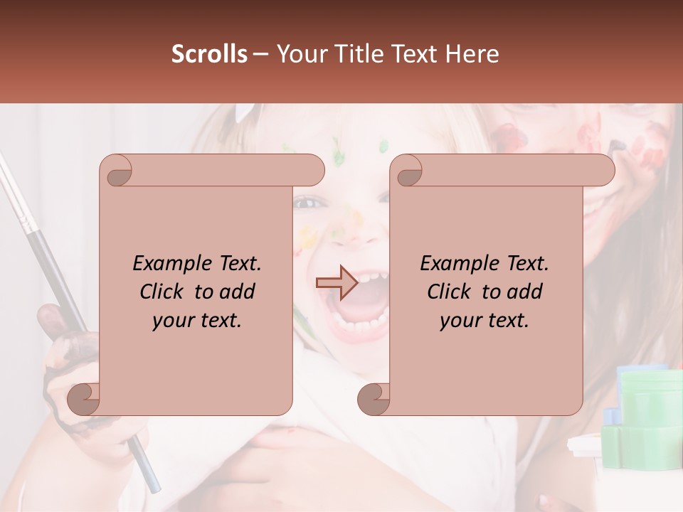 A Woman Holding A Child With Paint All Over Her Face PowerPoint Template