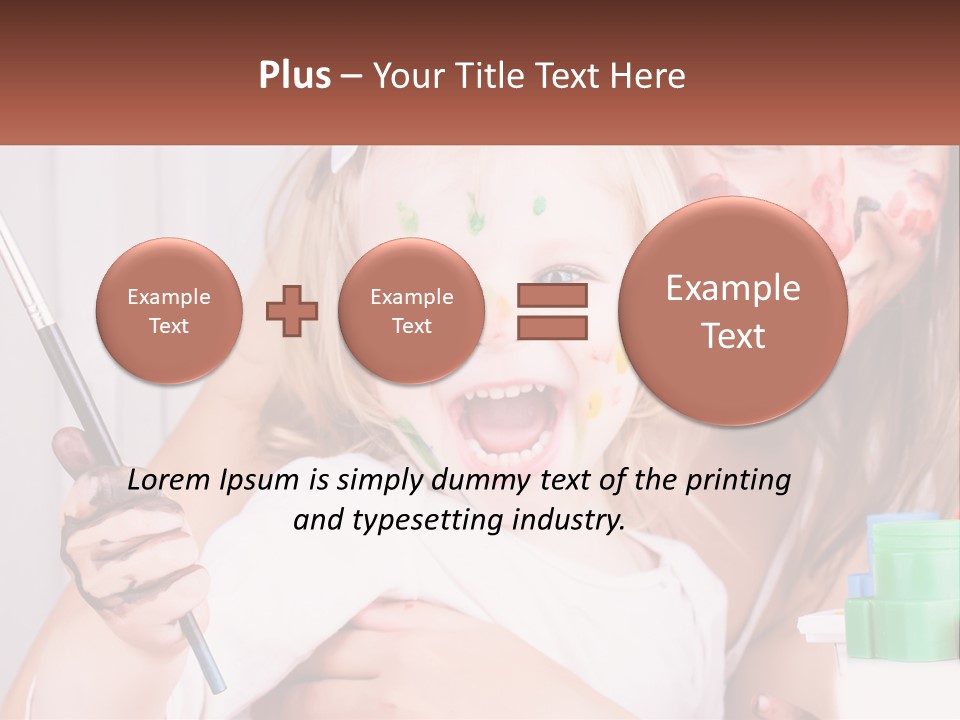 A Woman Holding A Child With Paint All Over Her Face PowerPoint Template