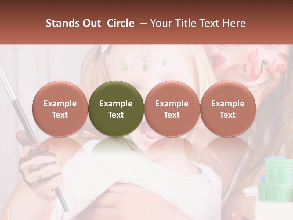 A Woman Holding A Child With Paint All Over Her Face PowerPoint Template