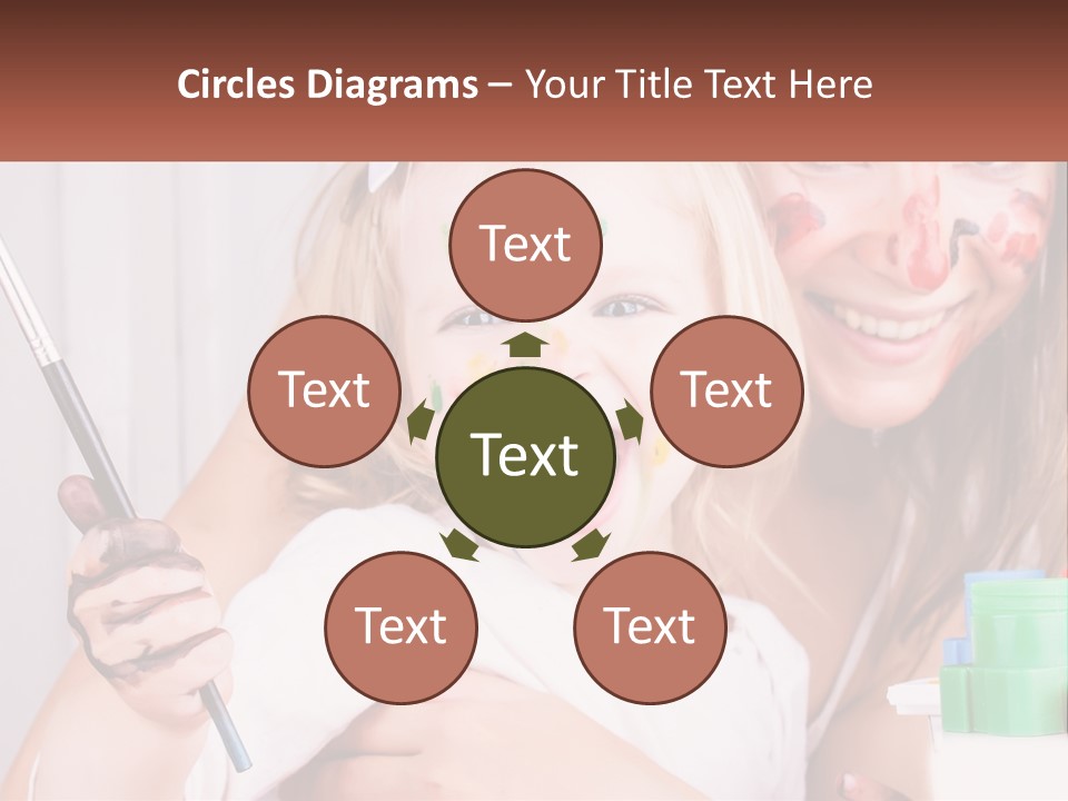 A Woman Holding A Child With Paint All Over Her Face PowerPoint Template