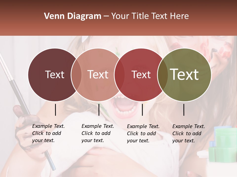 A Woman Holding A Child With Paint All Over Her Face PowerPoint Template