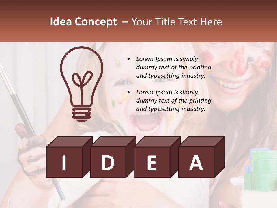 A Woman Holding A Child With Paint All Over Her Face PowerPoint Template