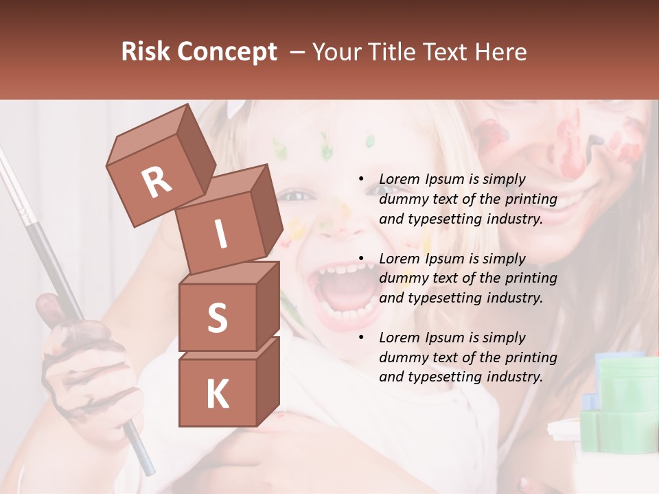 A Woman Holding A Child With Paint All Over Her Face PowerPoint Template