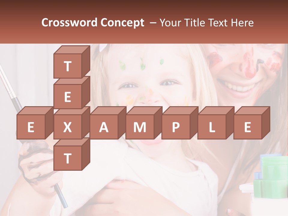 A Woman Holding A Child With Paint All Over Her Face PowerPoint Template