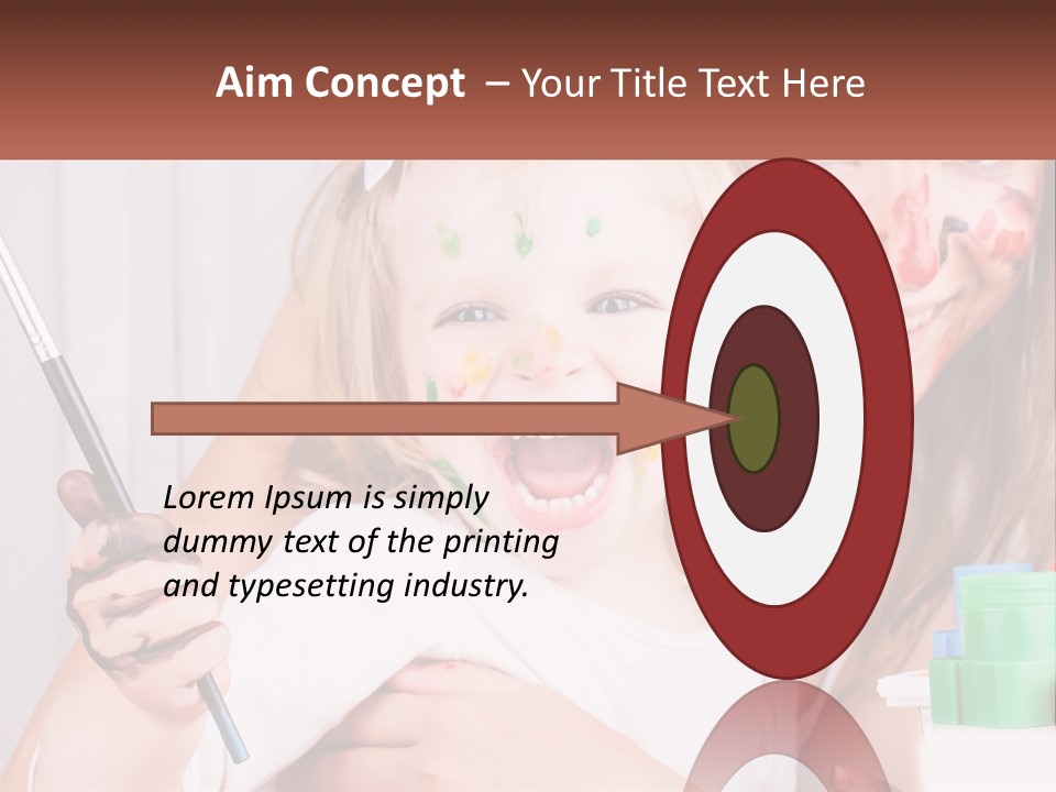 A Woman Holding A Child With Paint All Over Her Face PowerPoint Template