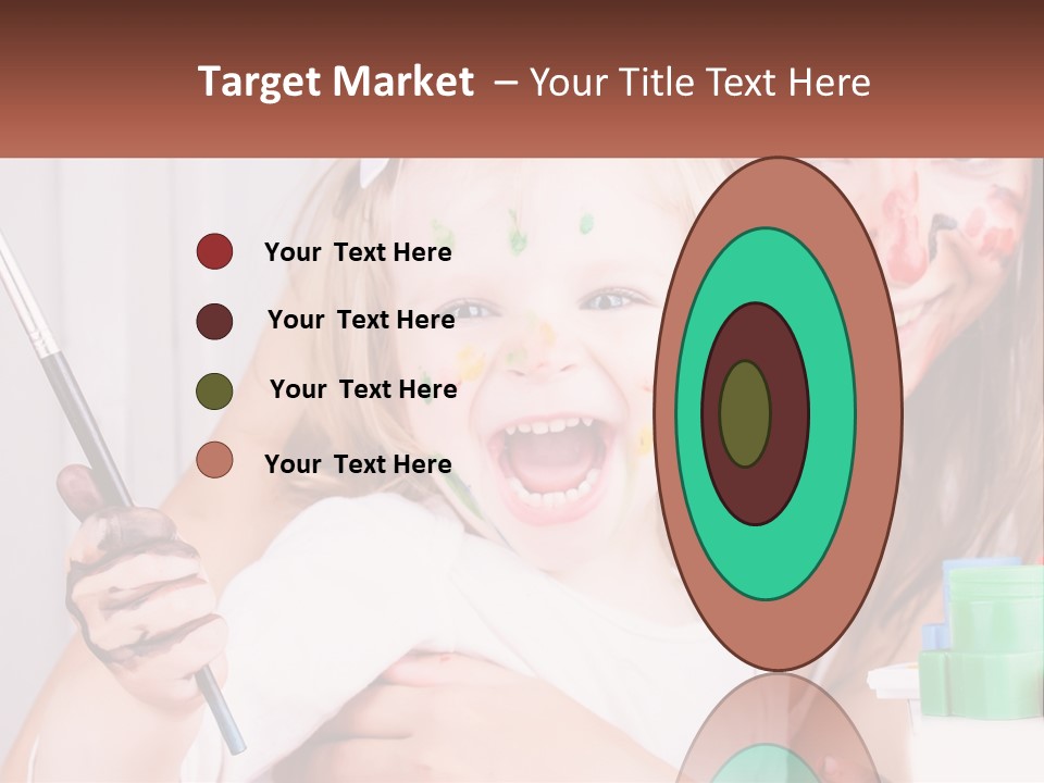 A Woman Holding A Child With Paint All Over Her Face PowerPoint Template