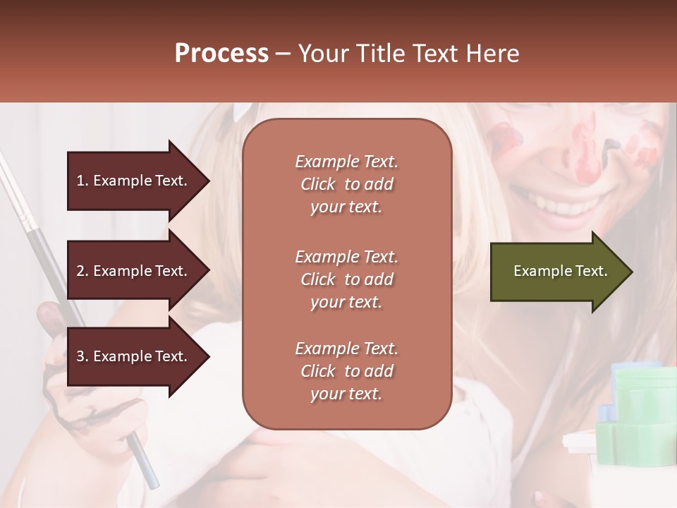A Woman Holding A Child With Paint All Over Her Face PowerPoint Template