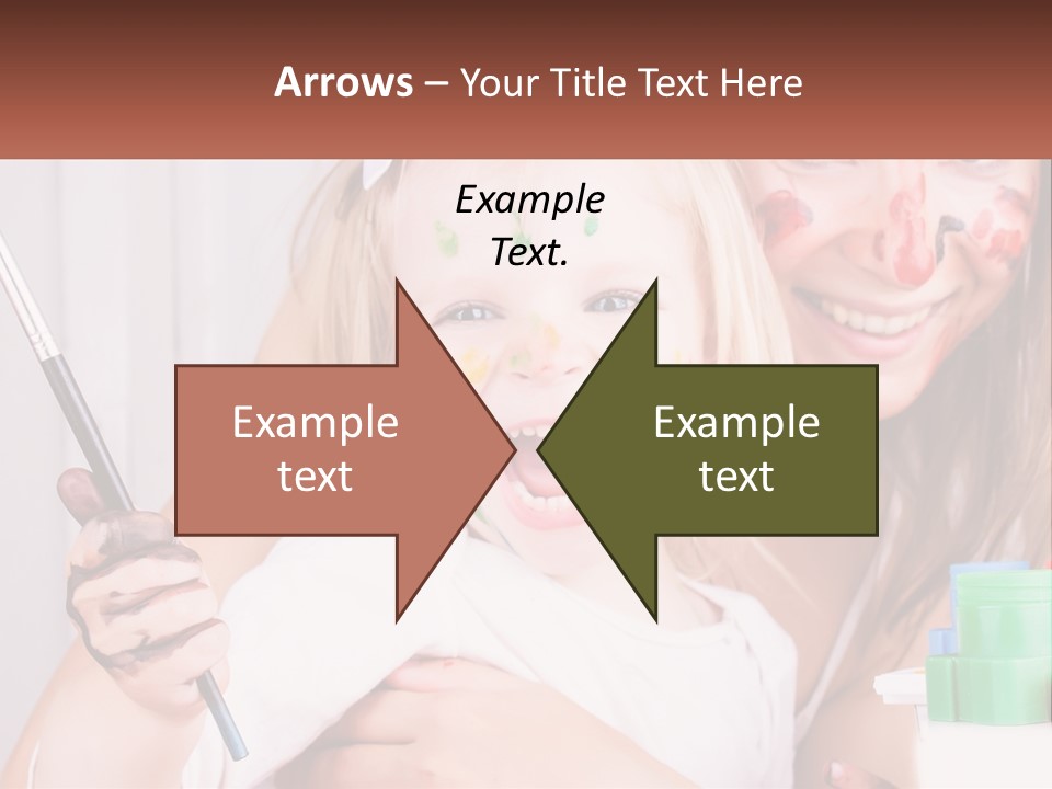 A Woman Holding A Child With Paint All Over Her Face PowerPoint Template