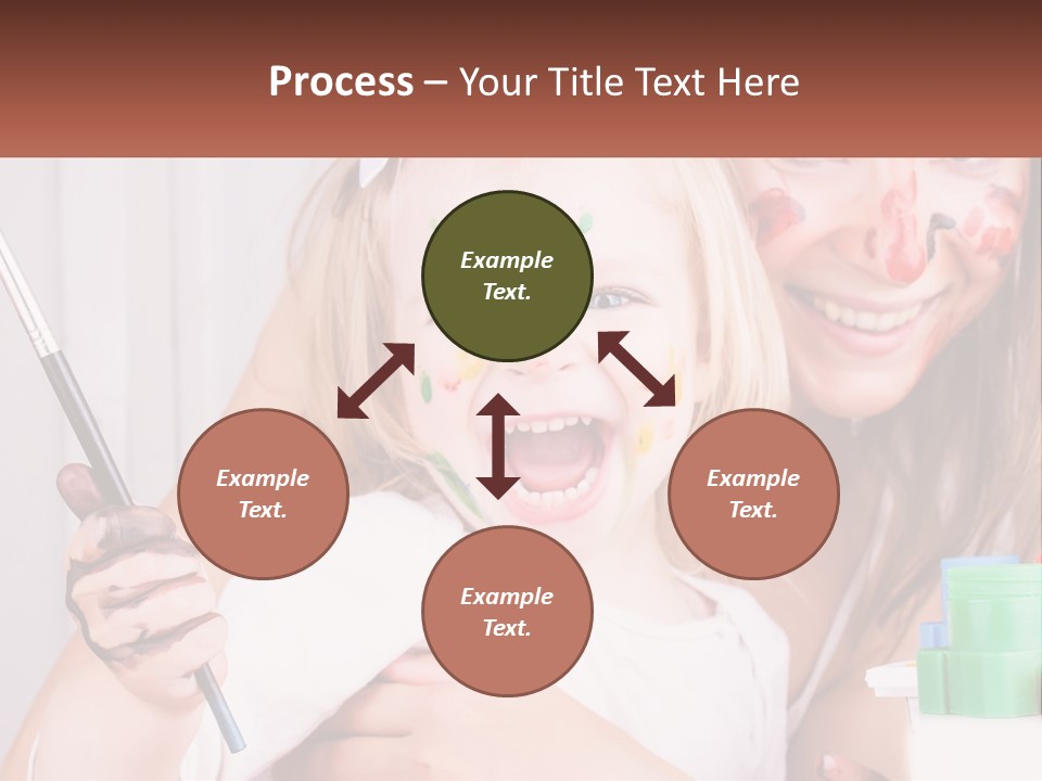 A Woman Holding A Child With Paint All Over Her Face PowerPoint Template