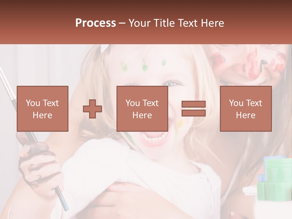 A Woman Holding A Child With Paint All Over Her Face PowerPoint Template