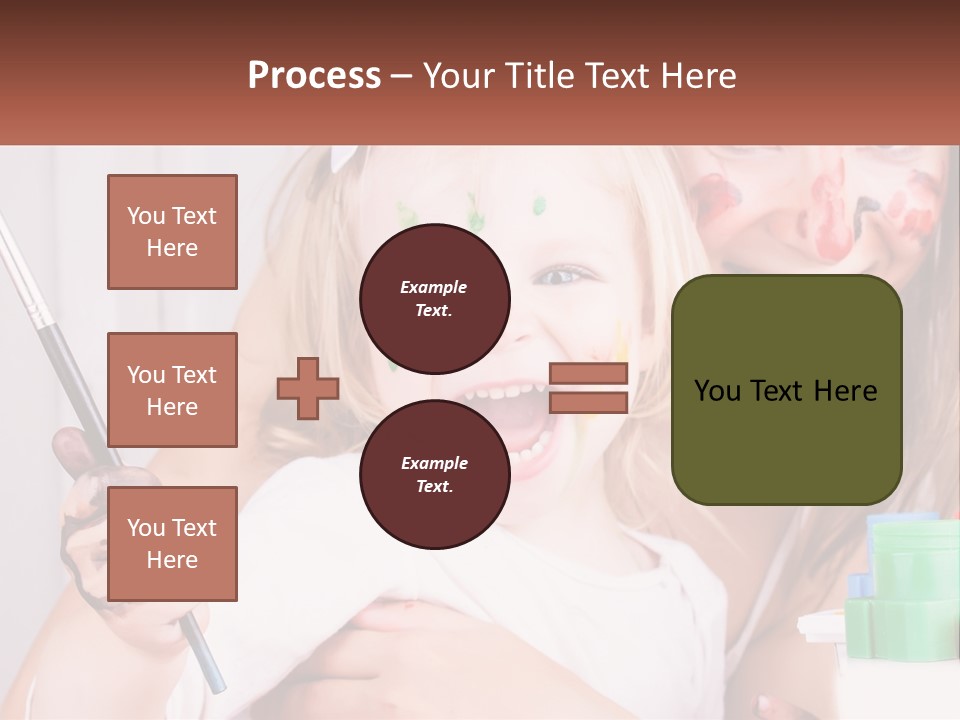 A Woman Holding A Child With Paint All Over Her Face PowerPoint Template