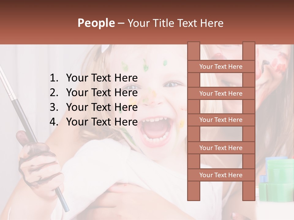 A Woman Holding A Child With Paint All Over Her Face PowerPoint Template