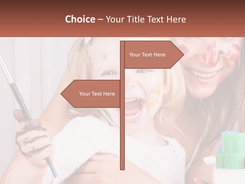 A Woman Holding A Child With Paint All Over Her Face PowerPoint Template