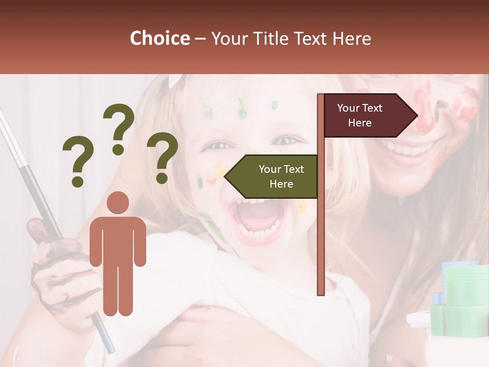 A Woman Holding A Child With Paint All Over Her Face PowerPoint Template