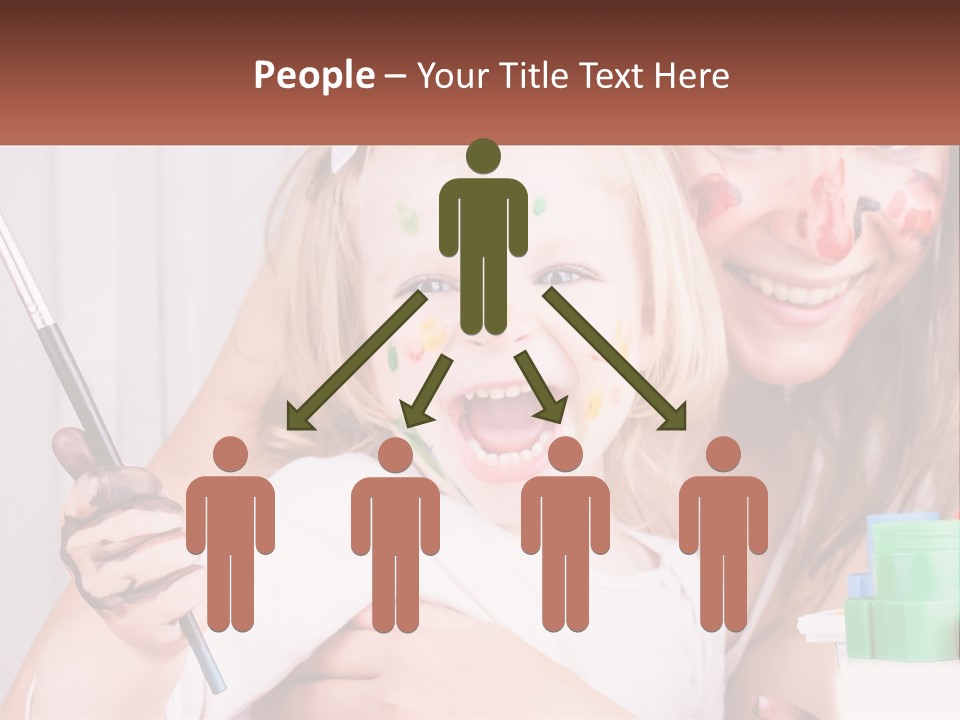 A Woman Holding A Child With Paint All Over Her Face PowerPoint Template