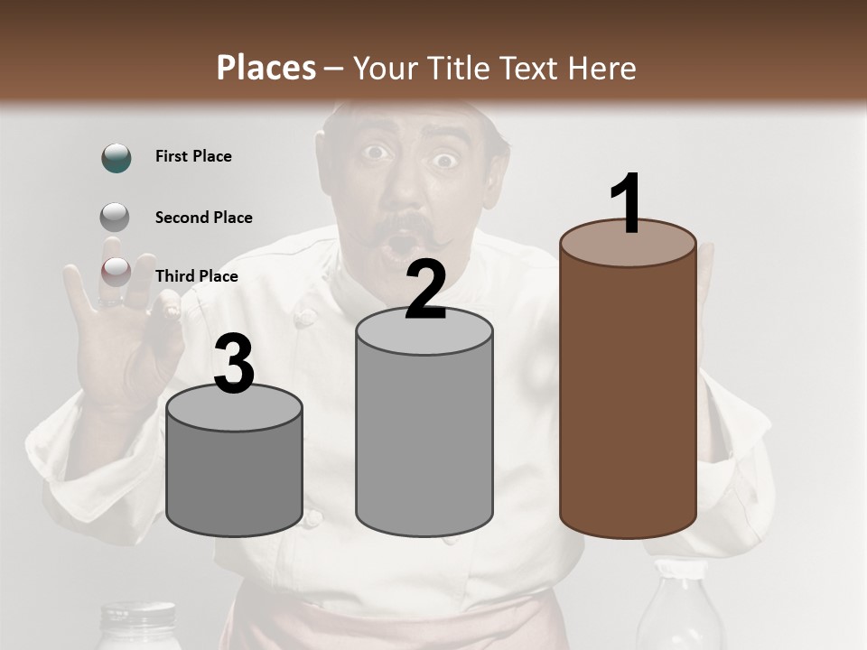 A Man In A Chef's Hat Sitting At A Table With A Plate Of PowerPoint Template