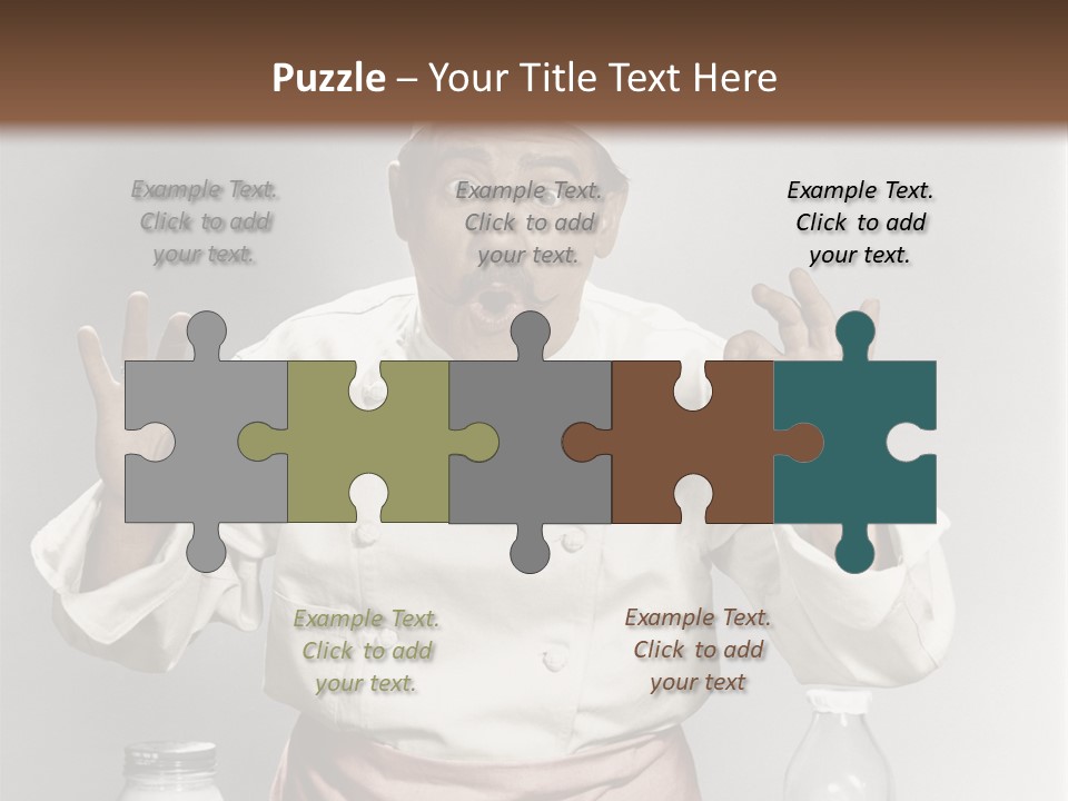 A Man In A Chef's Hat Sitting At A Table With A Plate Of PowerPoint Template