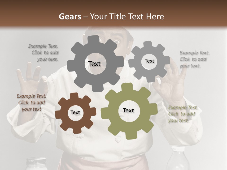 A Man In A Chef's Hat Sitting At A Table With A Plate Of PowerPoint Template