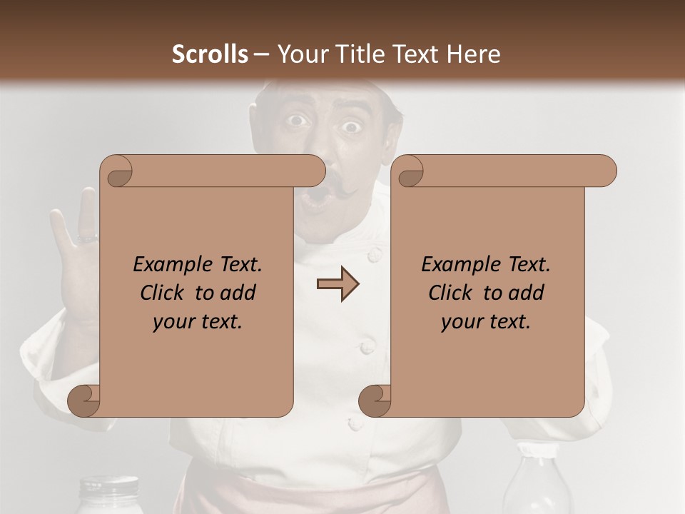 A Man In A Chef's Hat Sitting At A Table With A Plate Of PowerPoint Template