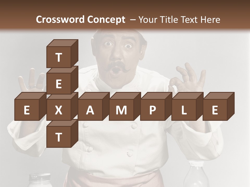 A Man In A Chef's Hat Sitting At A Table With A Plate Of PowerPoint Template