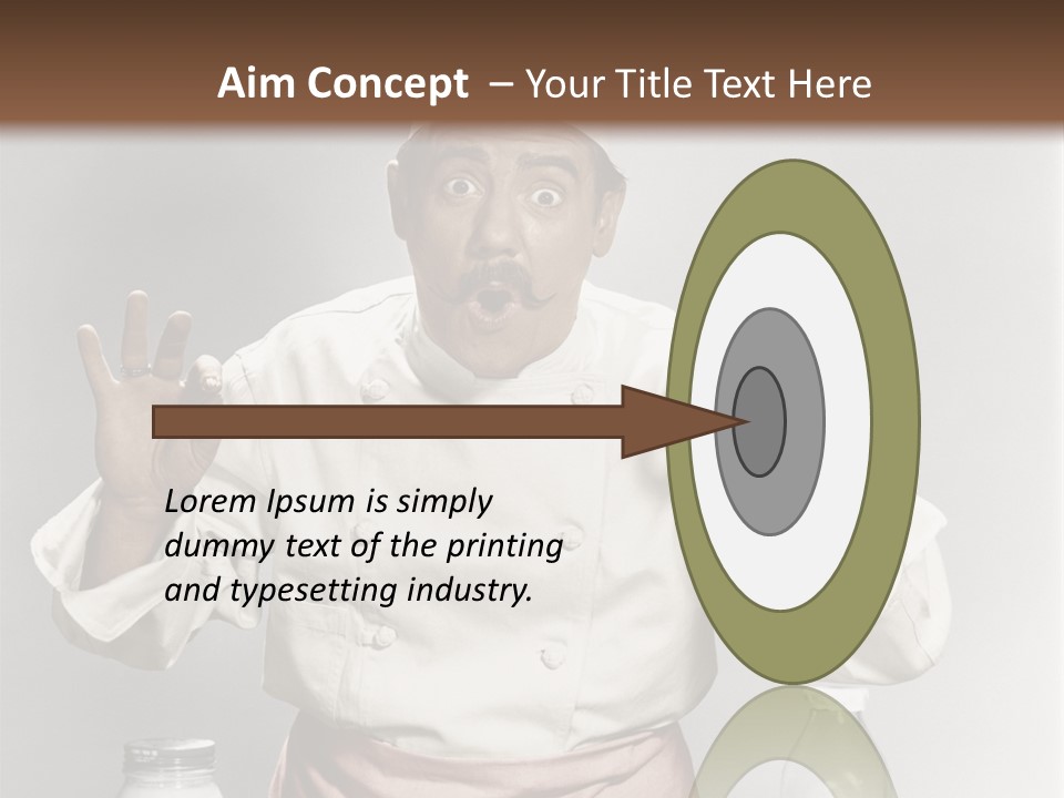 A Man In A Chef's Hat Sitting At A Table With A Plate Of PowerPoint Template