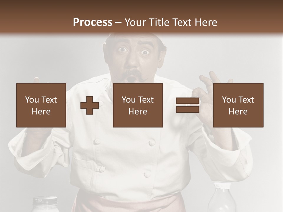 A Man In A Chef's Hat Sitting At A Table With A Plate Of PowerPoint Template
