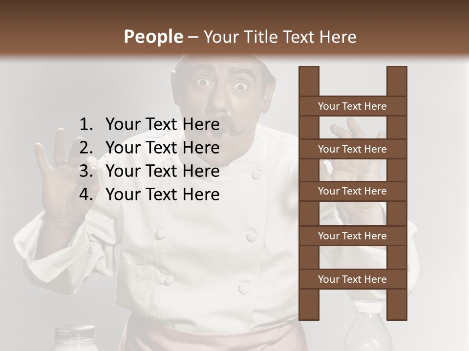 A Man In A Chef's Hat Sitting At A Table With A Plate Of PowerPoint Template