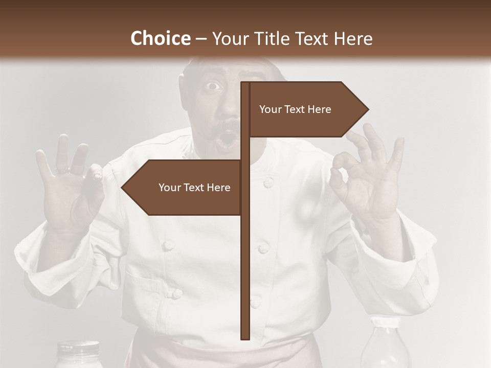 A Man In A Chef's Hat Sitting At A Table With A Plate Of PowerPoint Template