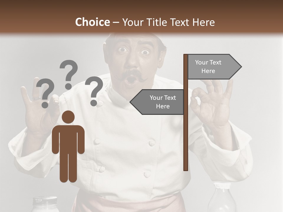 A Man In A Chef's Hat Sitting At A Table With A Plate Of PowerPoint Template