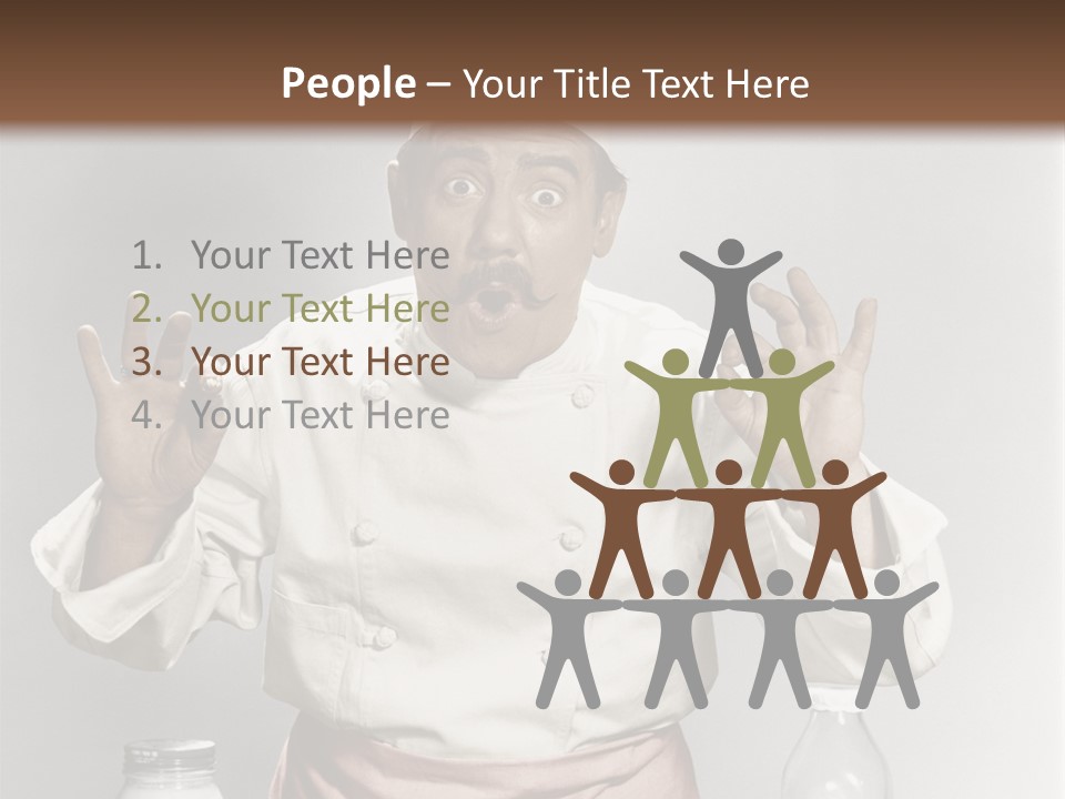 A Man In A Chef's Hat Sitting At A Table With A Plate Of PowerPoint Template