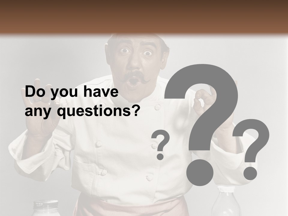 A Man In A Chef's Hat Sitting At A Table With A Plate Of PowerPoint Template