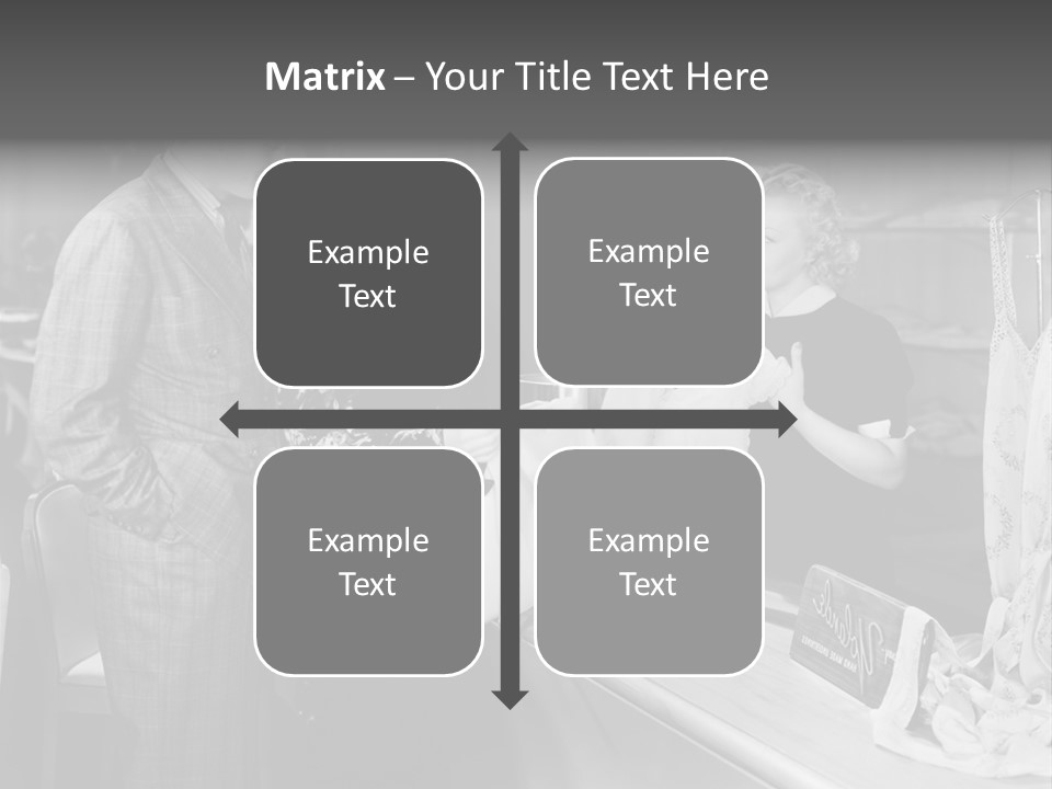 A Man And Two Women Standing In Front Of A Table PowerPoint Template