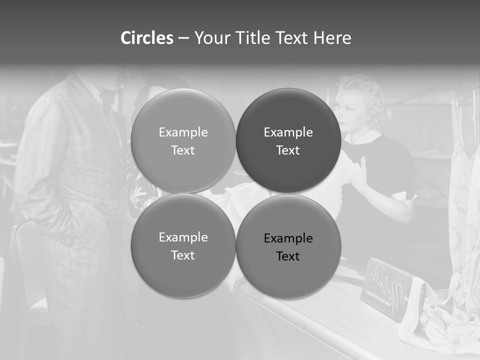 A Man And Two Women Standing In Front Of A Table PowerPoint Template