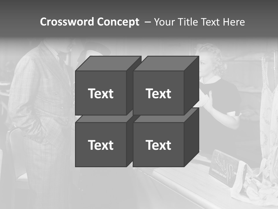 A Man And Two Women Standing In Front Of A Table PowerPoint Template